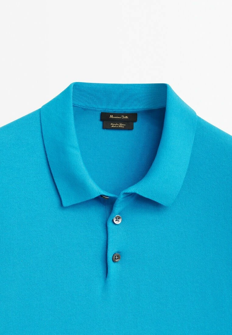 Massimo Dutti Short Sleeve- Polo Shirt - Blue 10 Massimo Dutti Short Sleeve- Polo Shirt - Blue - Image 8