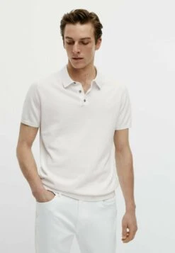 Massimo Dutti Kurzärmeliger - Polo Shirt - White