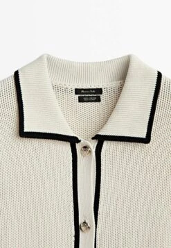 Massimo Dutti Contrast Textured With Pockets - Cardigan - Beige -Massimo Dutti Shop ef8dc62244224d689ea14ca8335e05df