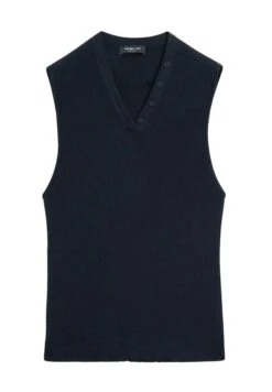 Massimo Dutti V-NECK RIBBED WITH COLLAR DETAIL - Top - Dark Blue -Massimo Dutti Shop efc7c04c42a44b51acdff36f963c2f67