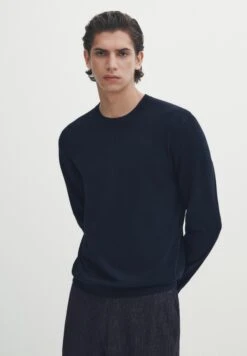 Massimo Dutti Crew Neck - Jumper - Blue