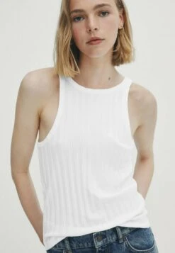 Massimo Dutti Wide Strappy - Top - White