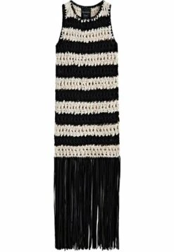 Massimo Dutti Studio - Striped BraidedWith Fringing - Maxi Dress - Black -Massimo Dutti Shop eff44accd6834aa79c7df9168f25535e