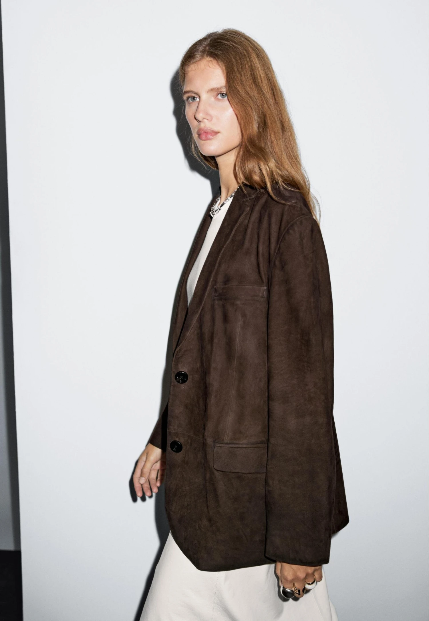 Massimo Dutti SUEDE FINISH WITH POCKETS - Leather Jacket - Dark Brown 5 Massimo Dutti SUEDE FINISH WITH POCKETS - Leather Jacket - Dark Brown - Image 3