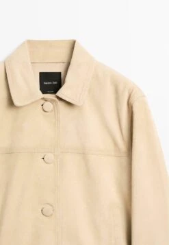 Massimo Dutti SHORT - Leather Jacket - Beige -Massimo Dutti Shop f036e4ab291c449db91d07ab2fcf7c62