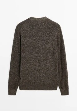 Massimo Dutti BUTTONED MOULINÉ V-NECK - Cardigan - Dark Brown -Massimo Dutti Shop f03a5ce3087048fcbbf447a14c2b6e8e