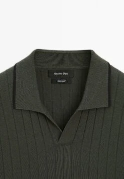 Massimo Dutti RIBBED - Polo Shirt - Khaki -Massimo Dutti Shop f04f5e71a3f44676adae5c31c2e22dc2
