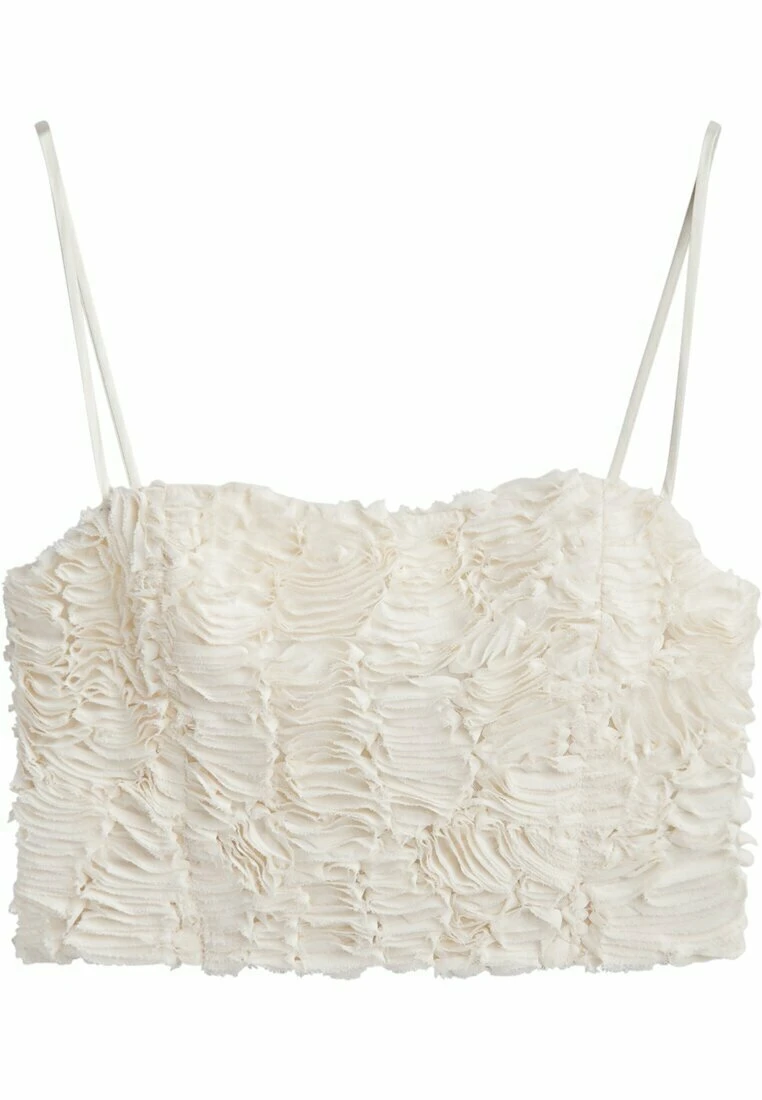 Massimo Dutti Studio Bouclé Strappy Crop - Top - Beige 8 Massimo Dutti Studio Bouclé Strappy Crop - Top - Beige - Image 6