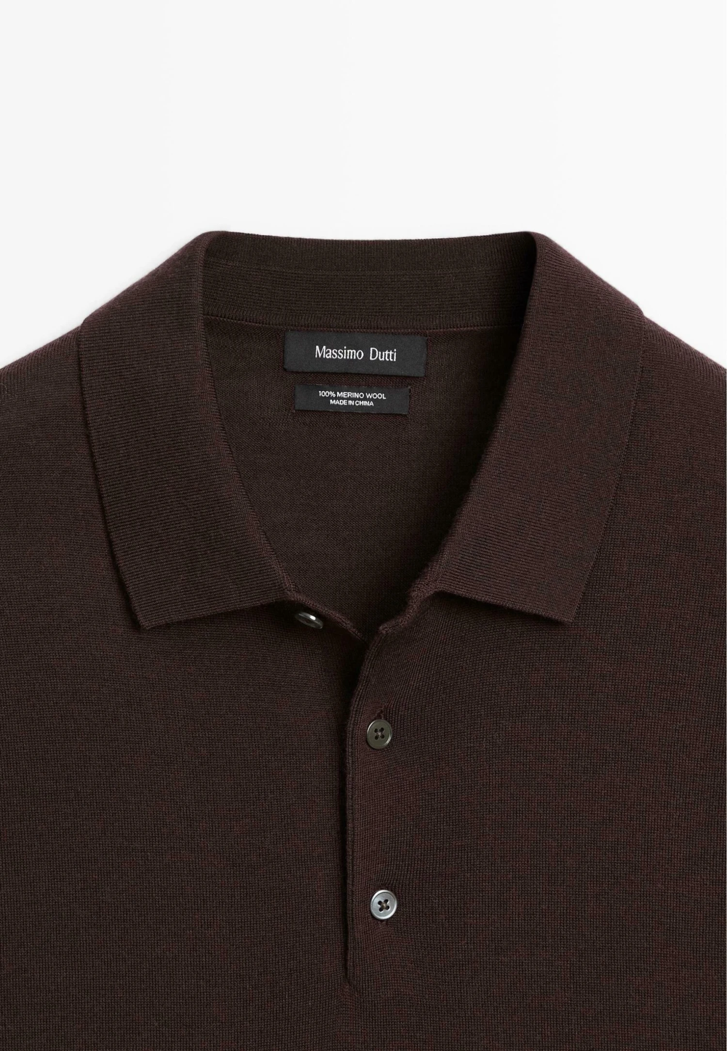 Massimo Dutti MERINO POLO COLLAR LONG SLEEVE - Long Sleeved Top - Bordeaux 11 Massimo Dutti MERINO POLO COLLAR LONG SLEEVE - Long Sleeved Top - Bordeaux - Image 9