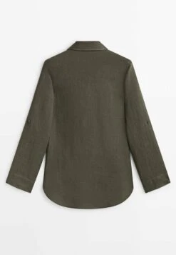 Massimo Dutti With Pockets - Button-Down Blouse - Green -Massimo Dutti Shop f0c1097308bf414d88e3863a615d43de
