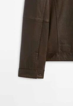 Massimo Dutti Leather Jacket - Brown -Massimo Dutti Shop f118fc22c351414d8d847e8a4339de21