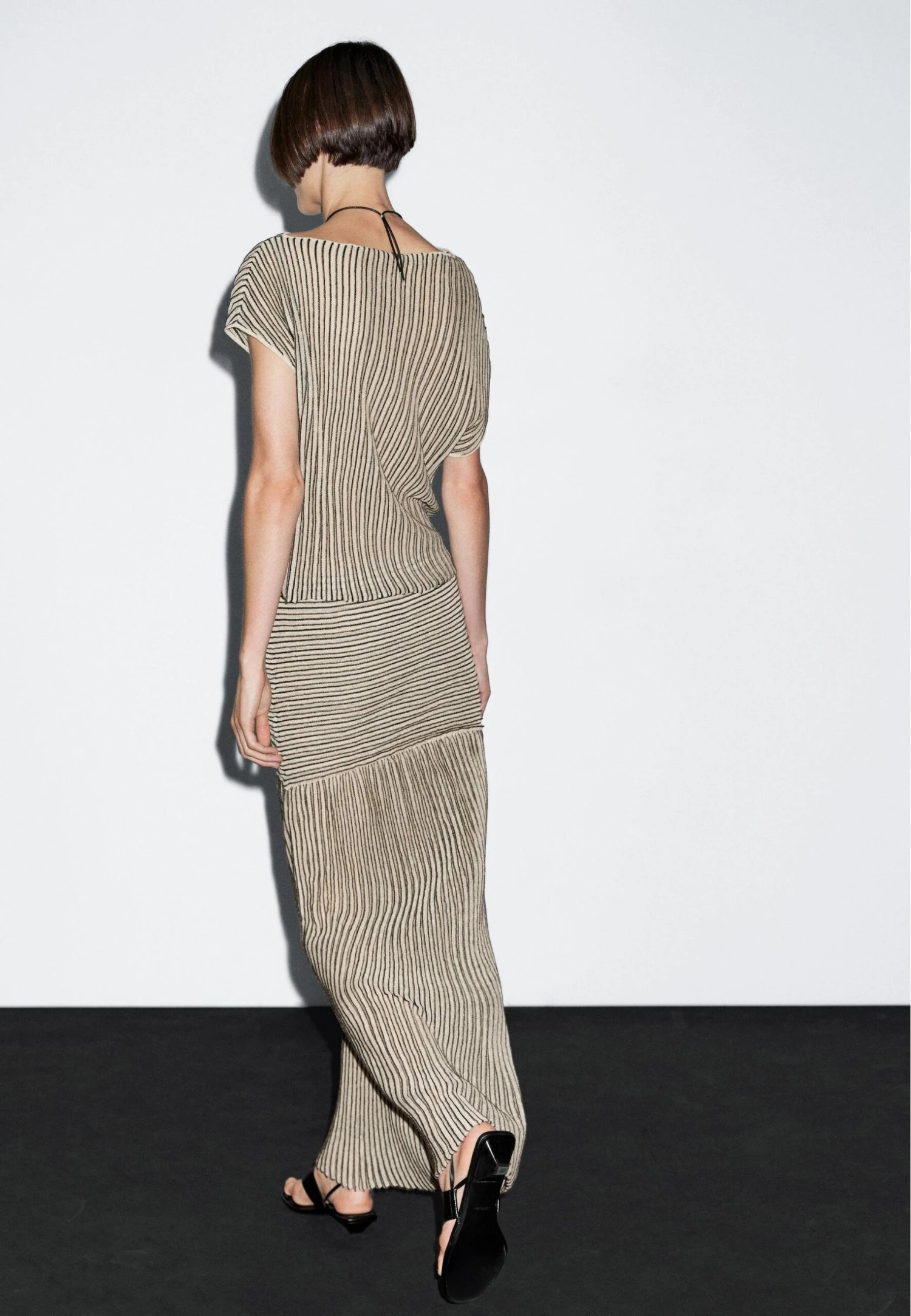 Massimo Dutti LONG PLEATED WITH FLECKED DETAIL - Maxi Skirt - Beige 9 Massimo Dutti LONG PLEATED WITH FLECKED DETAIL - Maxi Skirt - Beige - Image 7