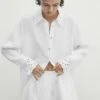 Massimo Dutti With Cutwork Embroidery - Button-Down Blouse - White -Massimo Dutti Shop f16b5fa0d7e148678c1220fe6bce3eec
