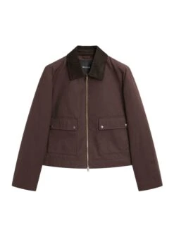 Massimo Dutti SHORT WITH CORDUROY COLLAR - Light Jacket - Bordeaux -Massimo Dutti Shop f16e7d2669674ed4a9df99ad995b7e2e