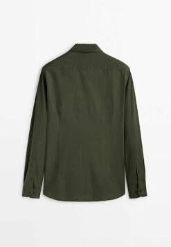 Massimo Dutti Barré Extra-Fine- Shirt - Green -Massimo Dutti Shop f1b2784fdfde494bb2cf7d24b0c68c49