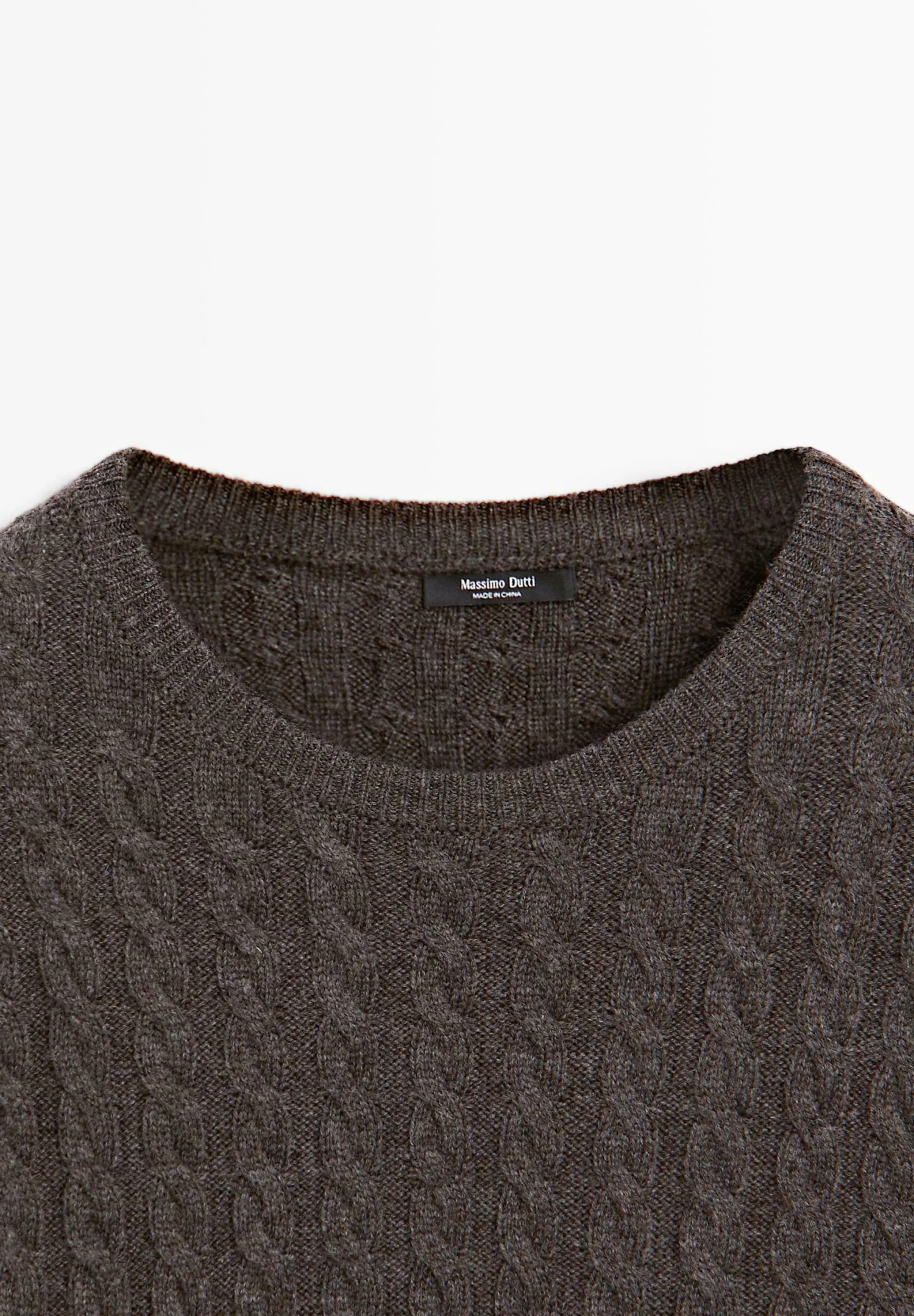 Massimo Dutti CABLE WITH CREW NECK - Jumper - Mottled Brown 10 Massimo Dutti CABLE WITH CREW NECK - Jumper - Mottled Brown - Image 8