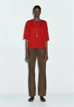 Massimo Dutti CREW NECK - Basic T-shirt - Red