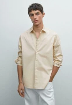 Massimo Dutti STRETCH COMFORT LONG SLEEVE - Shirt - BEIGE