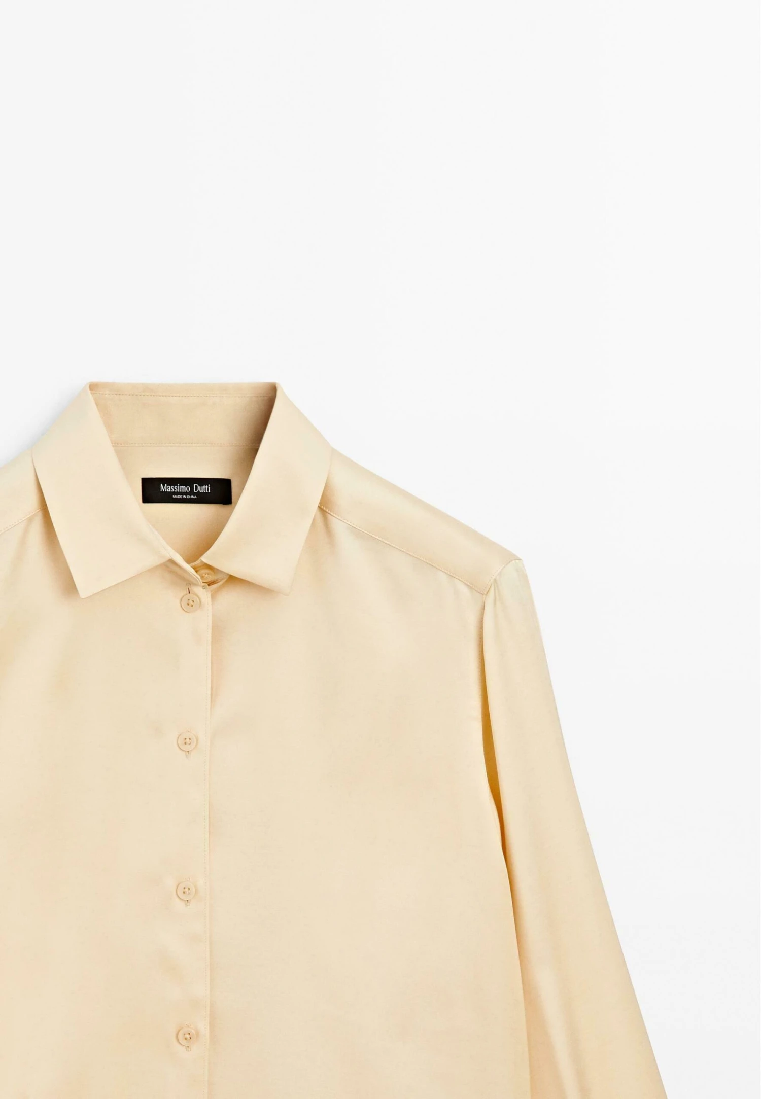 Massimo Dutti FLOWING SATIN LONG SLEEVE - Button-down Blouse - Yellow 10 Massimo Dutti FLOWING SATIN LONG SLEEVE - Button-down Blouse - Yellow - Image 8