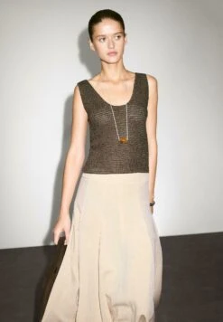 Massimo Dutti FLOUNCE MIDI - Pleated Skirt - BEIGE -Massimo Dutti Shop f2055d62aa4540eb8d469f19c160f405