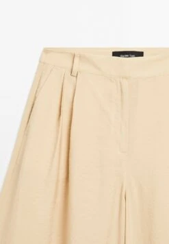 Massimo Dutti DARTED PALAZZO - Trousers - Beige -Massimo Dutti Shop f210e43c79d641aeb0a99fcd8c79ad66