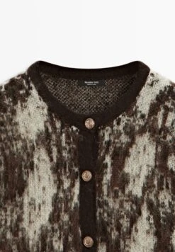 Massimo Dutti BUTTONED SNAKESKIN PRINT - Cardigan - Dark Brown -Massimo Dutti Shop f2346798e6f446f892221510c9371a16