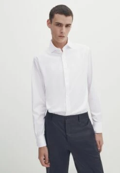Massimo Dutti With Double Cuffs- Formal Shirt - White