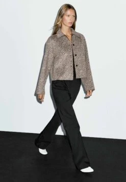 Massimo Dutti SHORT - Short Coat - Brown