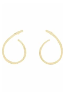 Massimo Dutti Plated Textured Oval - Earrings - Gold Coloured