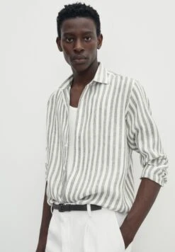 Massimo Dutti Striped - Shirt - Green -Massimo Dutti Shop f2fc5bb26c824d23a40e7fdf010f69eb