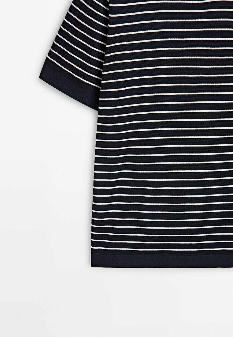Massimo Dutti Striped Milano - Print T-Shirt - Dark Blue Denim 9 Massimo Dutti Striped Milano - Print T-Shirt - Dark Blue Denim - Image 7