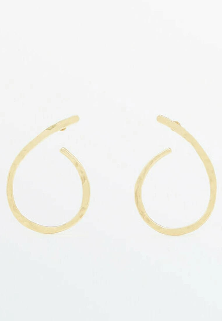 Massimo Dutti Plated Textured Oval - Earrings - Gold Coloured 6 Massimo Dutti Plated Textured Oval - Earrings - Gold Coloured - Image 4