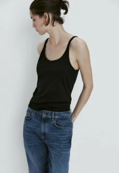 Massimo Dutti With Thin Straps- Top - Black