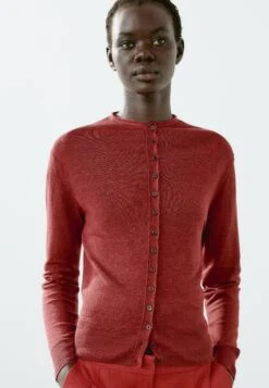 Massimo Dutti BUTTONED LONG SLEEVE - Cardigan - Red