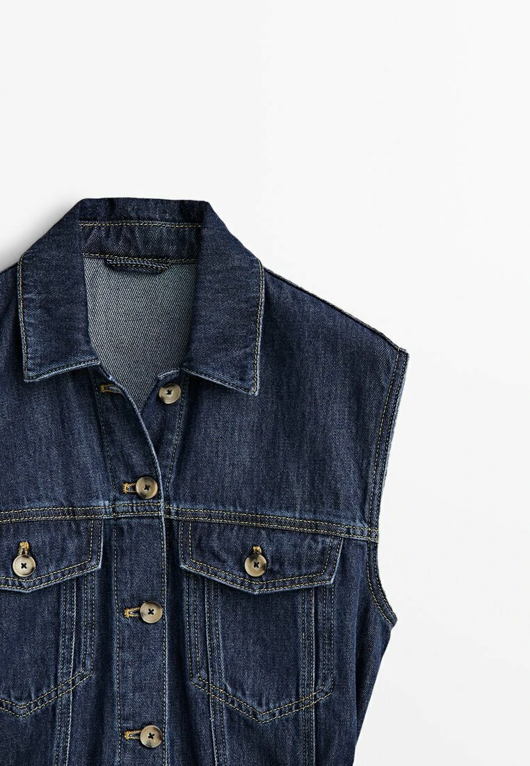 Massimo Dutti Belted- Waistcoat - Dark Blue 8 Massimo Dutti Belted- Waistcoat - Dark Blue - Image 6