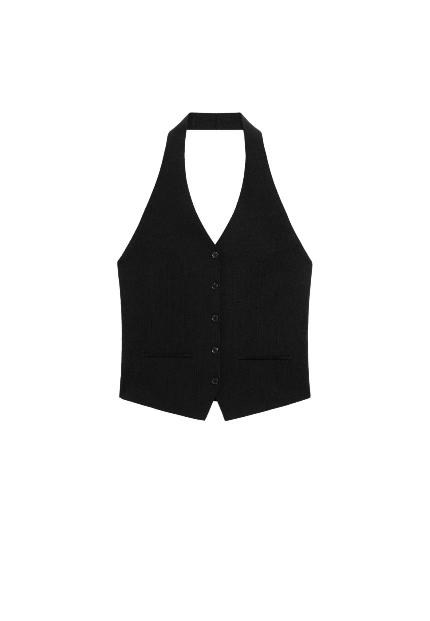 Massimo Dutti LOW-CUT BACK WITH BUTTONS - Waistcoat - Black 7 Massimo Dutti LOW-CUT BACK WITH BUTTONS - Waistcoat - Black - Image 5