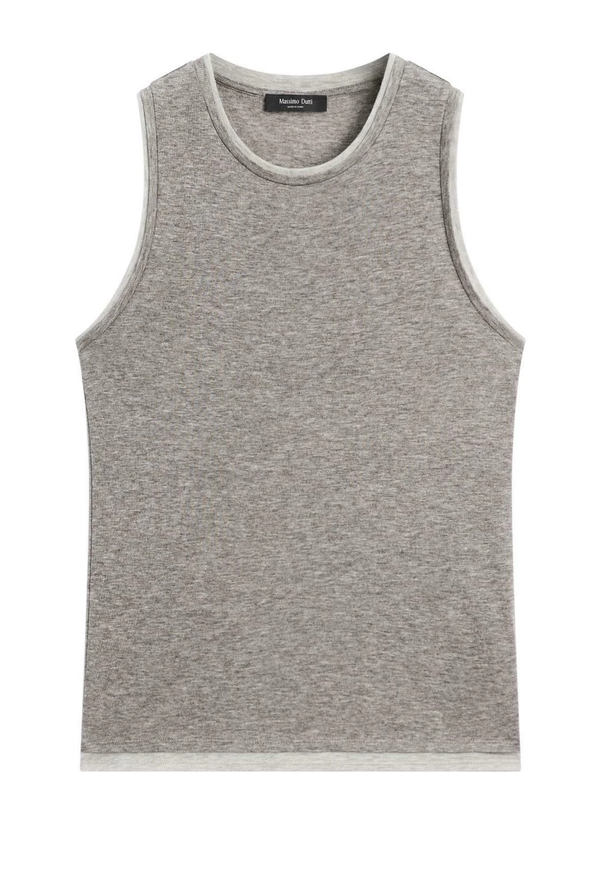 Massimo Dutti SLEEVELESS WITH DOUBLE TRIM - Basic T-shirt - Grey 7 Massimo Dutti SLEEVELESS WITH DOUBLE TRIM - Basic T-shirt - Grey - Image 5