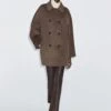 Massimo Dutti DOUBLE-BREASTED CROPPED - Short Coat - Dark Brown -Massimo Dutti Shop f3af139f87f944dbbb968353af892691