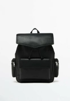 Massimo Dutti With Flap And Pocket Details- Rucksack - Black -Massimo Dutti Shop f3ba43f52a7c4adfbbde58d5543ab73a