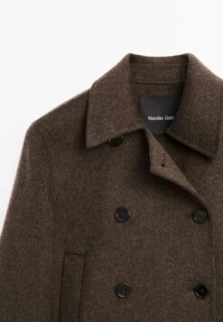 Massimo Dutti SHORT DOUBLE-BREASTED - Short Coat - Mottled Dark Brown -Massimo Dutti Shop f3cb497e82f9488fa784d5725b184772
