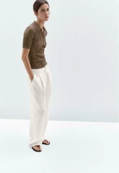 Massimo Dutti SHORT SLEEVE WITH RIBBED DETAIL - Polo Shirt - Brown -Massimo Dutti Shop f42fb2eab2484b26bdfbe2a41737f889