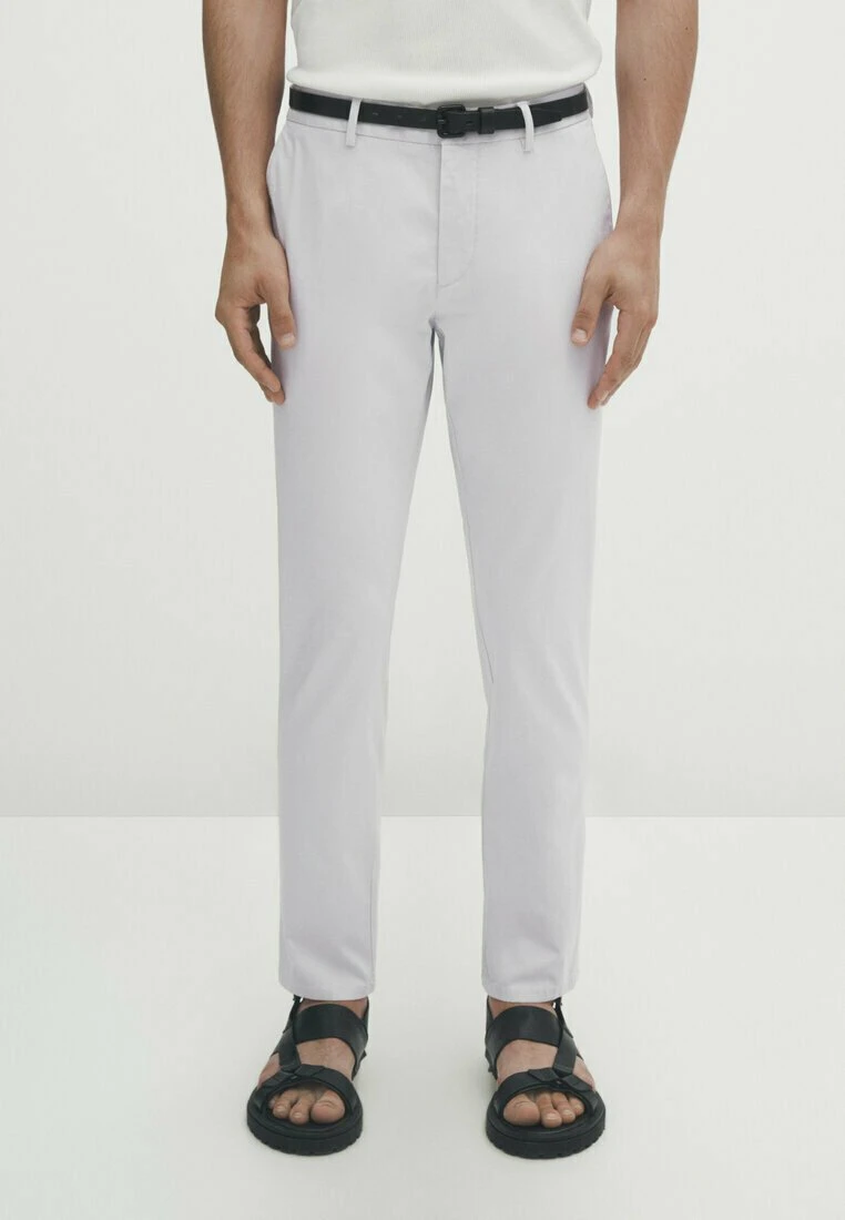 Massimo Dutti Slim-Fit Textured Ottoman- Chinos - Light Grey 3 Massimo Dutti Slim-Fit Textured Ottoman- Chinos - Light Grey