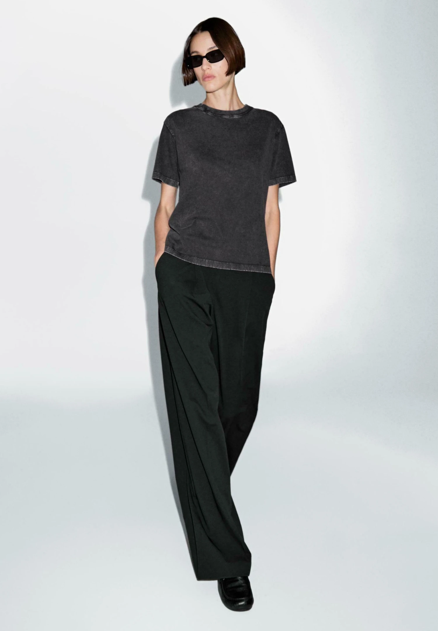 Massimo Dutti Basic T-shirt - Mottled Light Grey 6 Massimo Dutti Basic T-shirt - Mottled Light Grey - Image 4