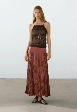 Massimo Dutti LONG PLEATED - Pleated Skirt - Dark Red 16 Massimo Dutti LONG PLEATED - Pleated Skirt - Dark Red -Massimo Dutti Shop f4d66ce4a65c4741bf884e141bfb31d0