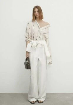 Massimo Dutti Collar Dotted Print - Blouse - White -Massimo Dutti Shop f4d85e3dfebf42b386b7f40b8347db03