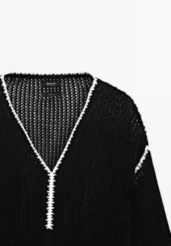 Massimo Dutti WIDE OPENWORK CROCHET - Jumper - Black -Massimo Dutti Shop f4f669a0aa21407aa11a94b7a70be6e6
