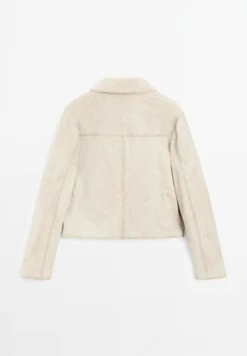 Massimo Dutti SHORT WITH TOPSTITCHING - Leather Jacket - Light Grey -Massimo Dutti Shop f4fd9632ca514d0b90fcb2d76a62f8fe