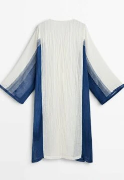 Massimo Dutti Contrast Waffle Blend Oversize- Blouse - White -Massimo Dutti Shop f5383ec7861b4392856e9b9e8f4b0c7b