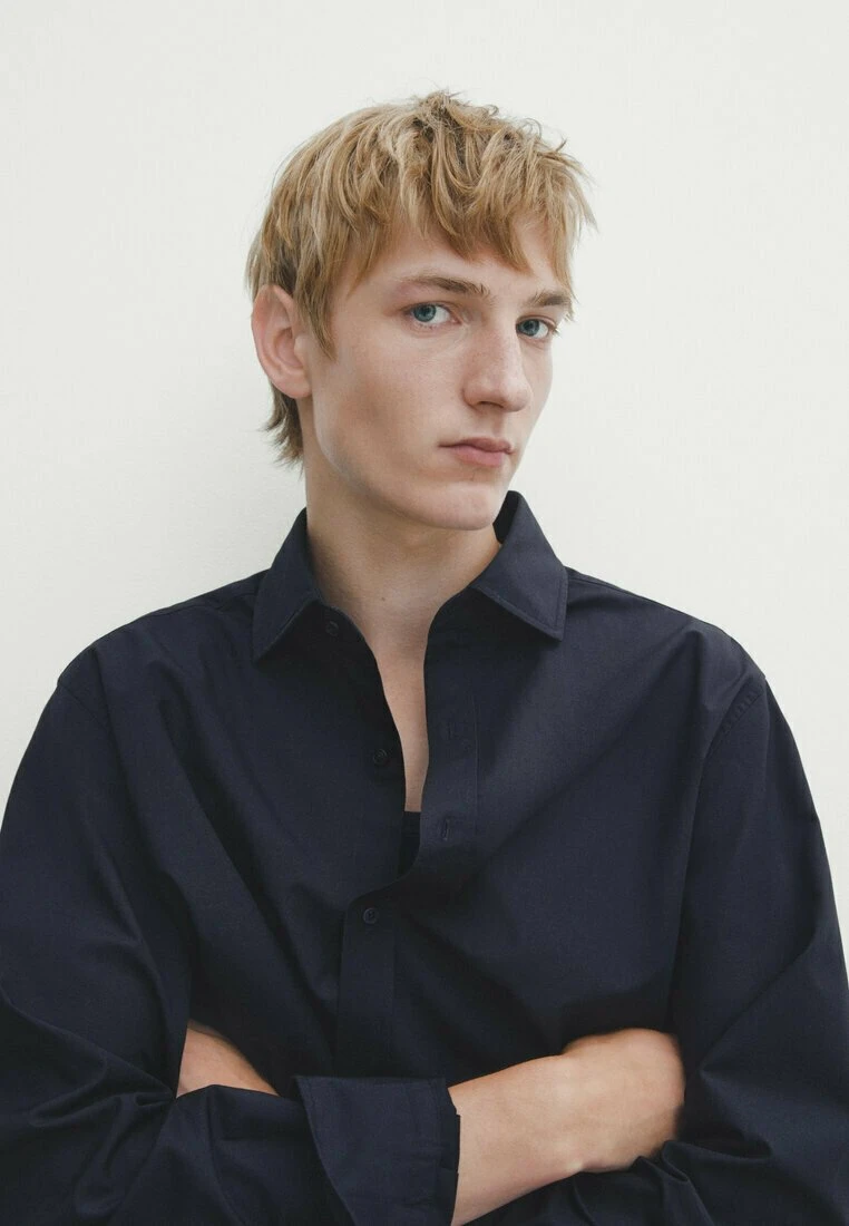 Massimo Dutti Barré Extra-Fine- Shirt - Dark Blue 6 Massimo Dutti Barré Extra-Fine- Shirt - Dark Blue - Image 4