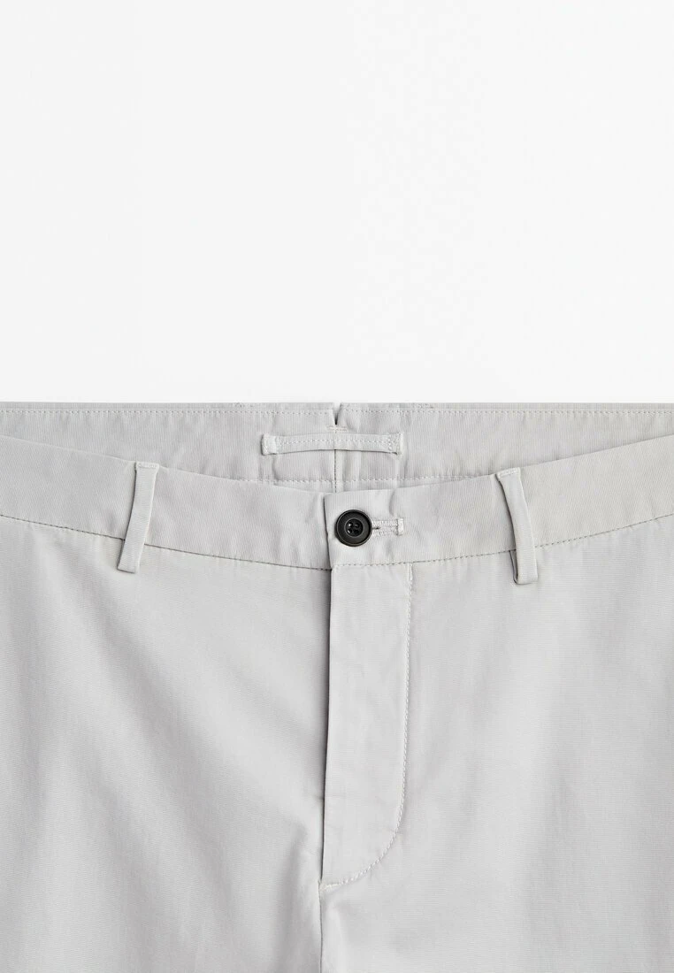 Massimo Dutti Slim-Fit Textured Ottoman- Chinos - Light Grey 10 Massimo Dutti Slim-Fit Textured Ottoman- Chinos - Light Grey - Image 8